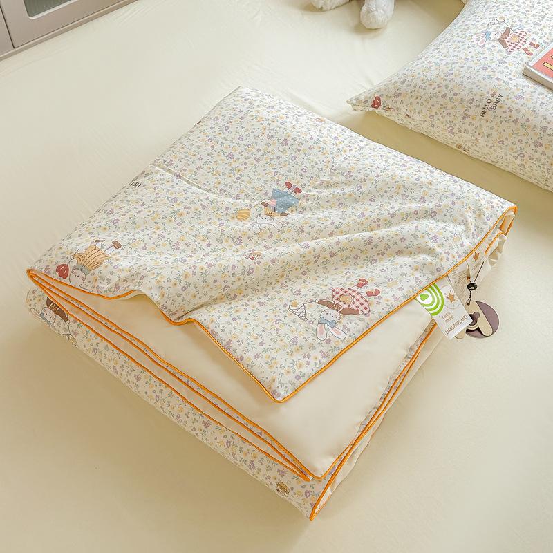 Class A Washed Cotton Soybean Fiber Gauze Quilt - Double Layer Summer Cool, Machine Washable