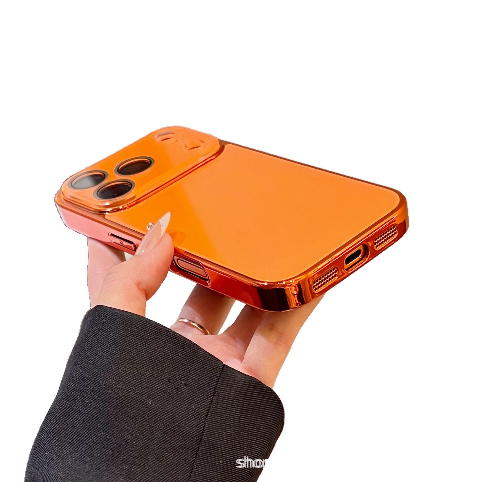 

Glossy Glass iPhone 17 Case: Instantly Transforms into a High-End Apple Protective Cover iPhone 17 Pro Max оранжевый