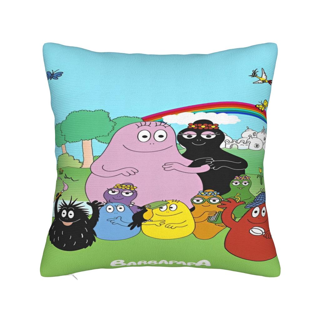 Weiche und Süße Home Barbapapa Cartoon Dekorationen Kissenbezüge Merch Kissenhülle Quadratisch Multi-Größe