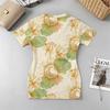 V-Neck Floral Bodycon Mini Dress Soft Short Sleeve Slim Fit,Fresh Soft Sensual Style,Versatile for Beach Vacation Daily Casual