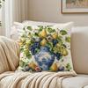Porcelain Fruits Summer Cushion Cover Double-Sided Plush Sofa Cushion Covers Organic Breathable Invisible Zipper