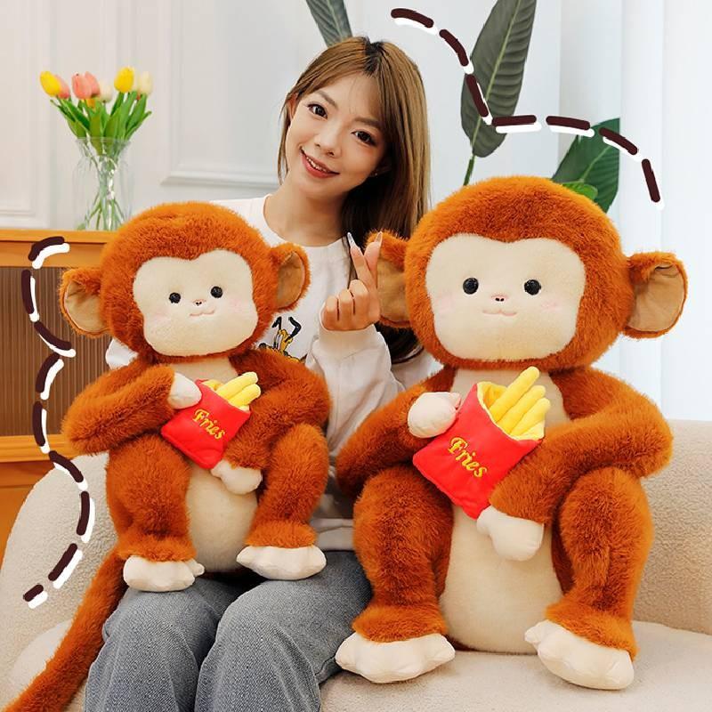 Plush Toys Monkey French Fries Golden Monkey Cartoon Animals Fill Doll Gift Toy