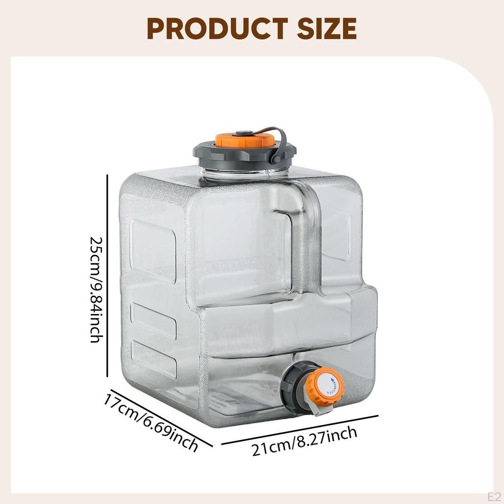 Water Container with Faucet Barrel Portable Side Handle Tank Bucket for Camping Barbecue