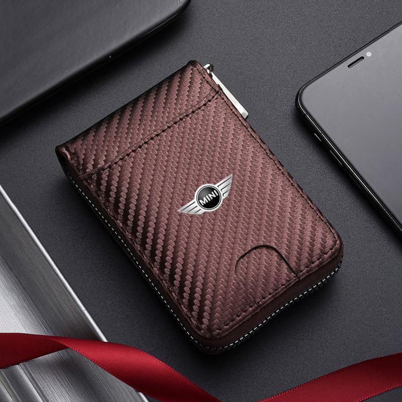 Car sticker For BMW Mini Cooper R50 R52 R53 R55 R56 R60 R61 Car Logo Styling Wallet Driver License Business Card Holder Key Case mkdf86