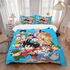 3pcs Dragon Ball Character Printed Quilt Set - Includes 1 Quilt Cover and 2 Pillowcases, Machine Washable - Suitable for All Seasons.H024