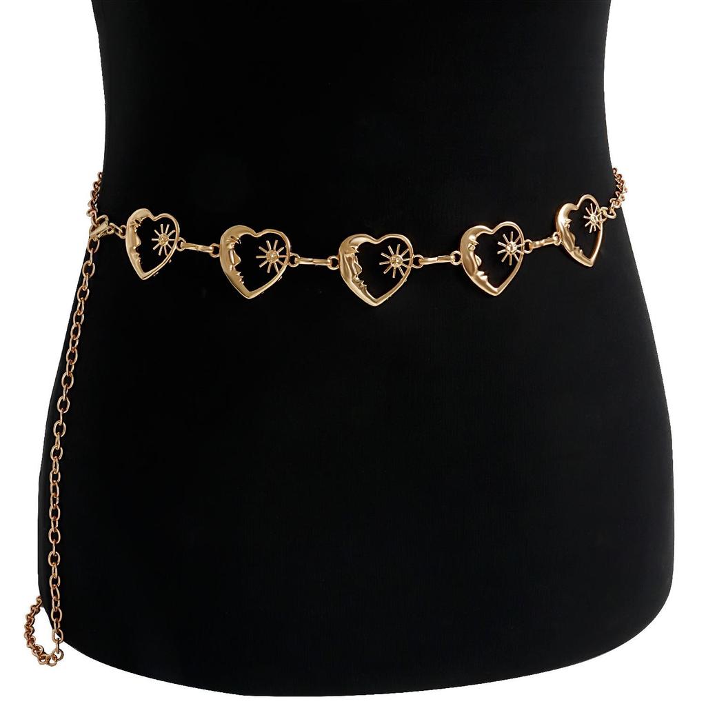 Atmospheric Metal Pendant Waist Chain - Women's Trendy Fashion Body Belt Accessory.