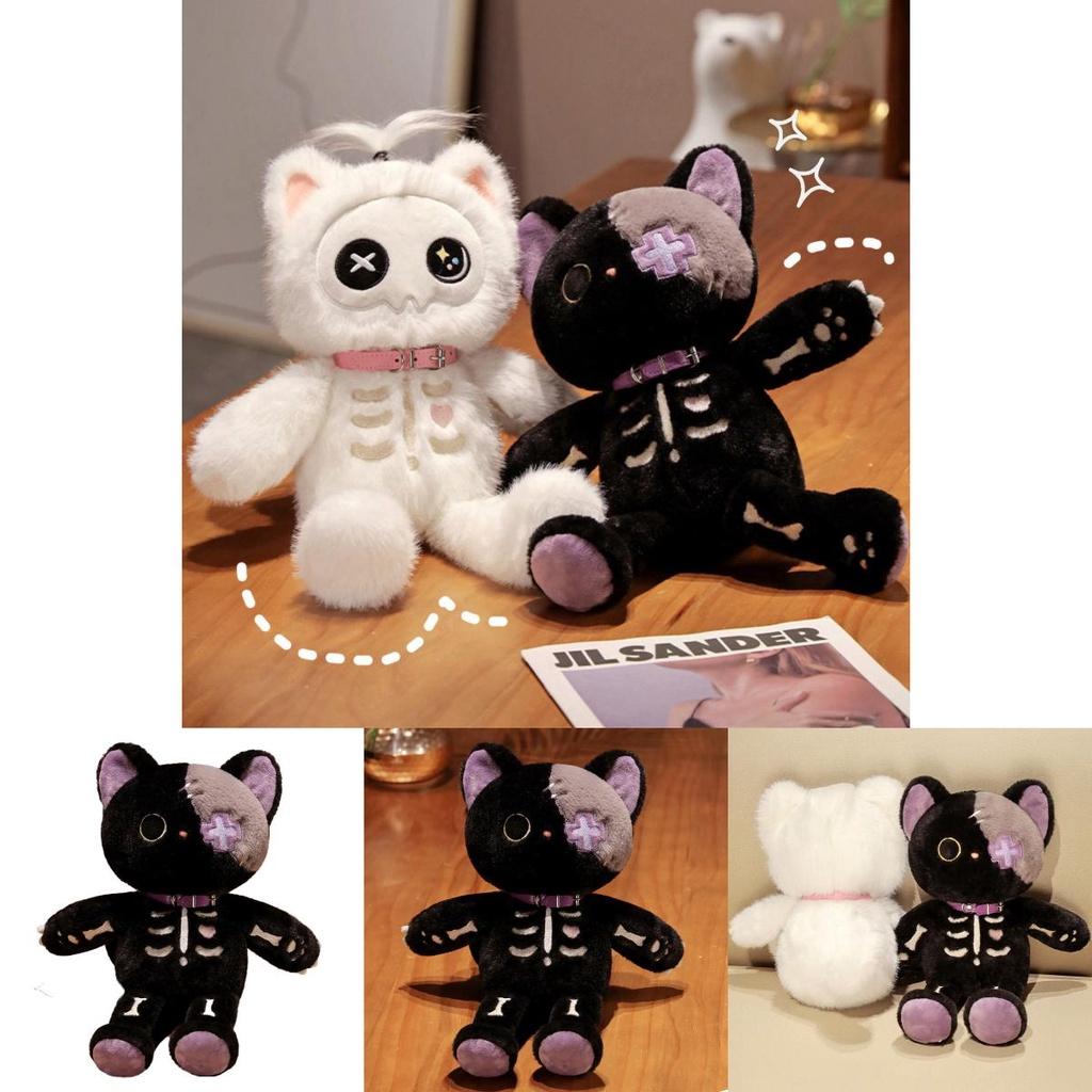 New Stock Skull Cat Plush Toy Glowing And Cute Cartoon Gift For Couples Ideal For Christmas And Valentine's Day