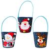 Cartoon Christmas Handbag Gift Bucket Festive Elk Cloth Handbag Christmas Gift Bag Washable Candy Bag For Gift Giving 'S Party