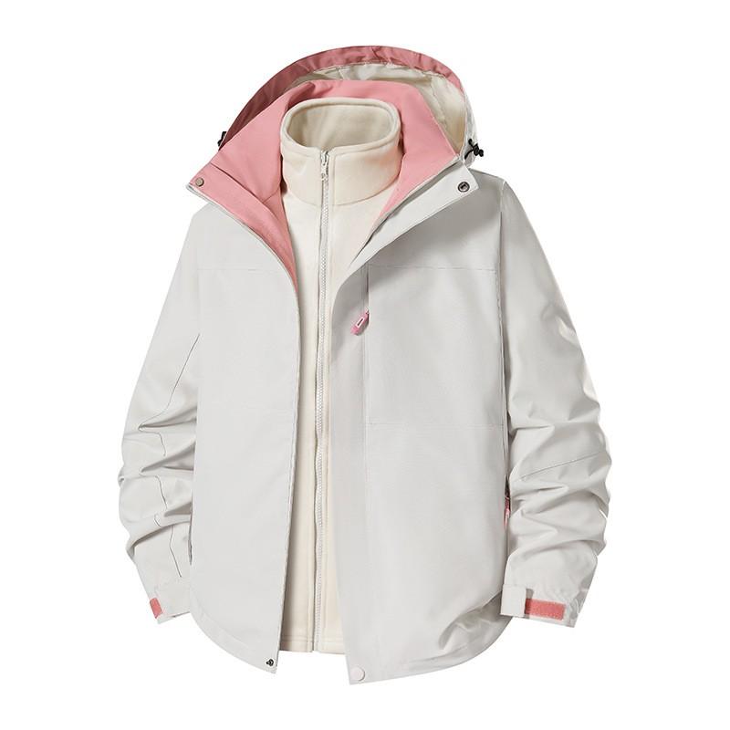 3-in-1 Detachable Windproof Waterproof Hiking Jacket With Fleece Liner Men Women Winter Outdoor
