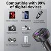 CS2 Dual USB 66W Super Fast Car Charger Digital Display Car Charger with MP3 Player Bluetooth-compatible FM Transmitter
