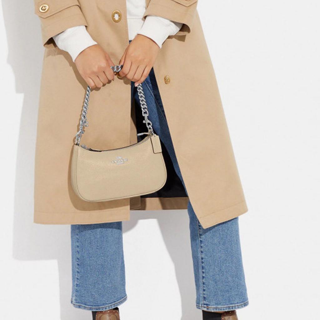 Coach Teri Pebbled Leather Portable Crossbody Bag, Shoulder Bag Regular Women's Ivory White CE556-SVIY