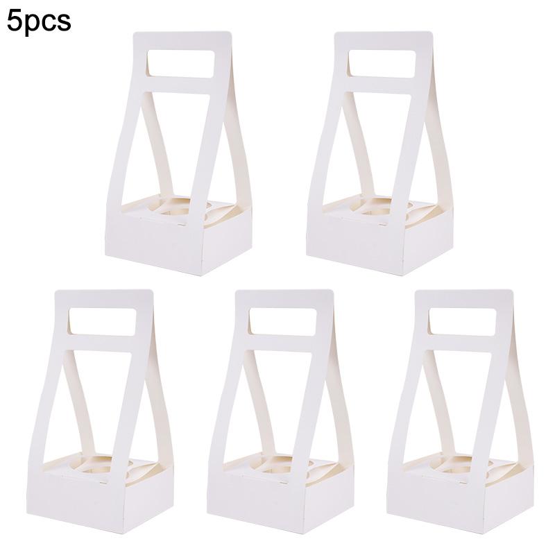 3/5Pcs Handheld Flower Box Kraft Paper Rose Flower Bouquet Basket Wedding Birthday Party Gift Wrap Packaging Box Home Decoration