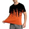 Men's Short Sleeve Crew Neck T Shirt with Abstract Paint Print Casual Fit Soft Polyester Top