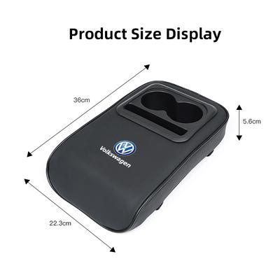 2026 Hot For Volkswagen VW Car Armrest Box Cushion Leather Soft Pad With Cup Holder For VW GTI R Line Polo Golf Passat B6 Tiguan