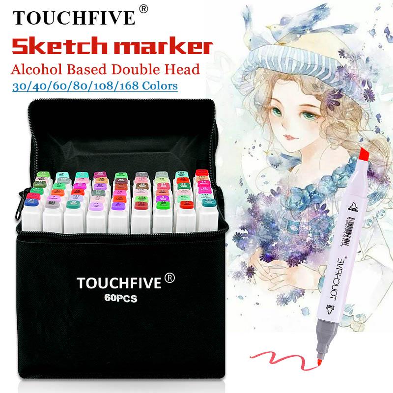 30//80Colors Oily Alcohol Brush Twin Tips Graphic Art Markers Fine/&Broad Gel Pens