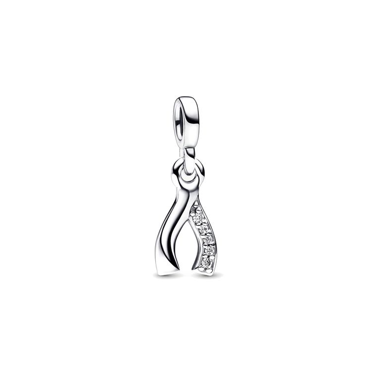 Pandora Me Wishbone Mini Cubic Zirconia Pendant Women pendant Silver 792803C01 Silver