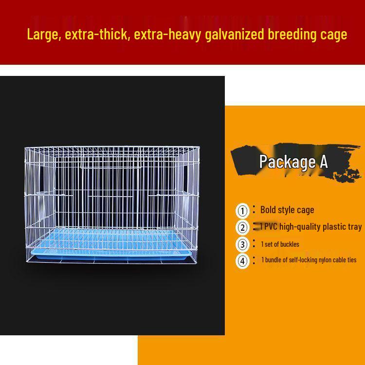 Galvanized Large Parrot & Budgie Cage for Breeding & Flying