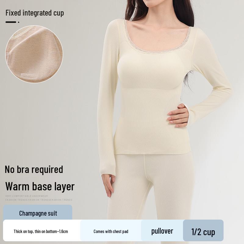 Sentimental Cat Women's Warm Vest with Chest Pads, Cashmere Silk, Enhances Bust, Autumn/Winter Slim Fit Innerwear