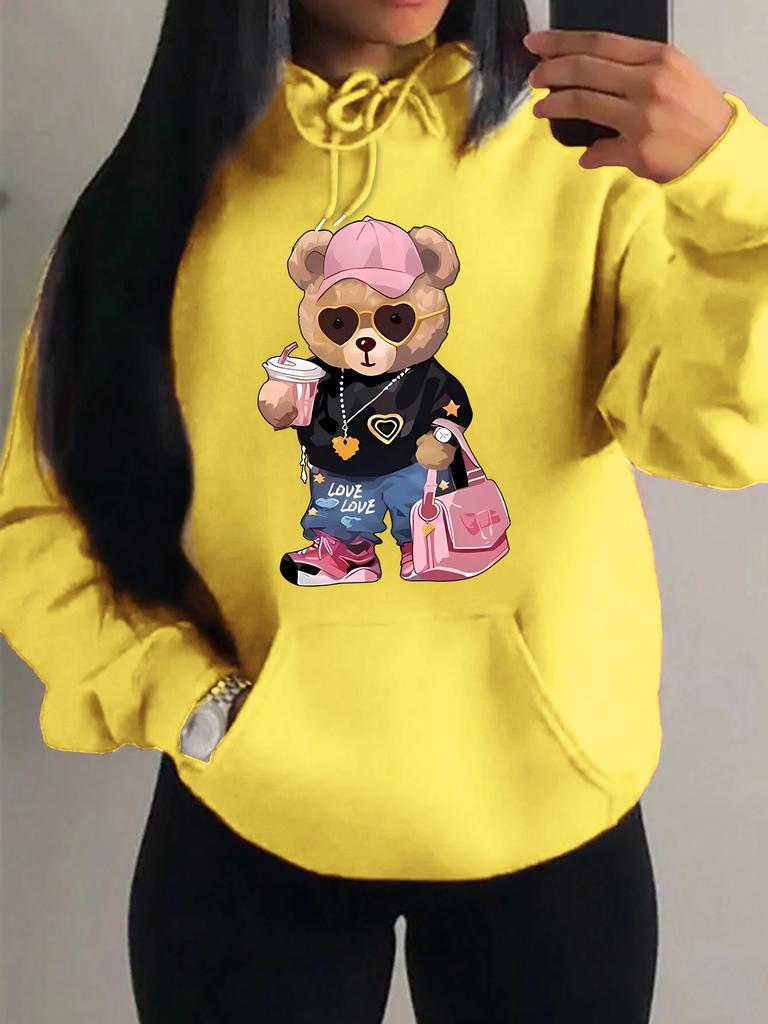 Cool Bären Schwester Muster Kreatives Design Damen Kleidung Kreativität Fleece Hoodie Harajuku Tasche Pullover Lustiger Herbst Kapuzenpullover