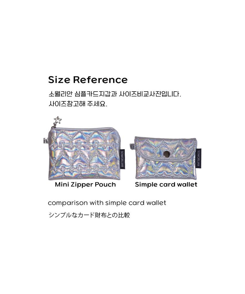 Soworlian Mini Zipper Pouch_Black, Silver, Aurora Silver