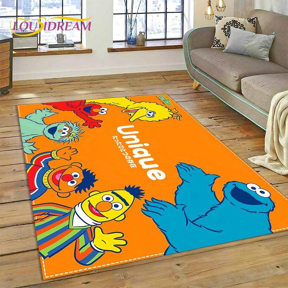 3D Cartoon S-Sesame Street Rug Carpet for Living Room Bedroom Home Decor,Floor Mat Non-slip Decoration for Sofa Doormat Kid Gift