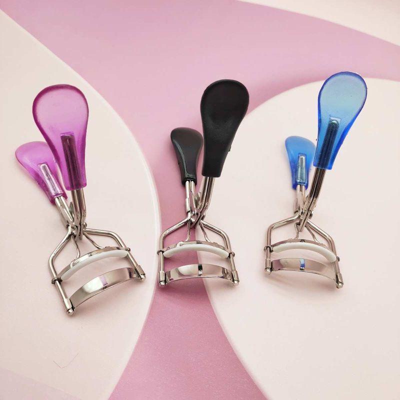 

Stainless Steel 3D Stereo Eyelash Curler Makeup Beginner Eyelashes Fixing Device Makeup Tools Eyelash Curler Wholesale Color handle color random hair