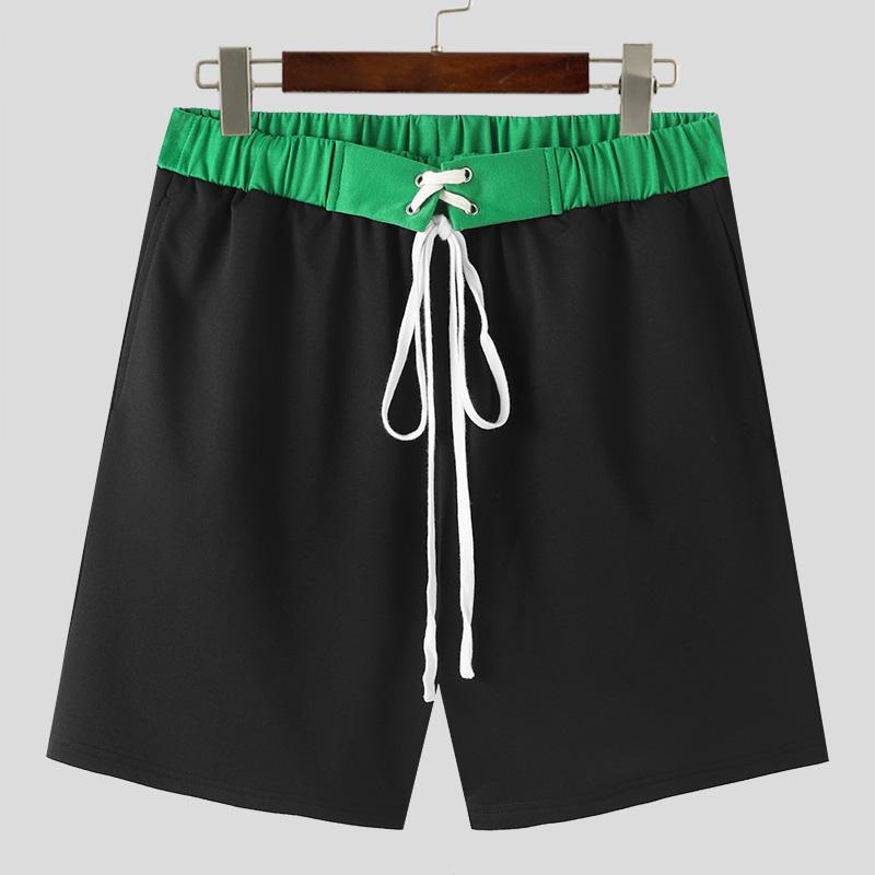 

INCERUN Літні чоловічі шорти зі шнурками, повсякденні спортивні шорти для плавання S чорний