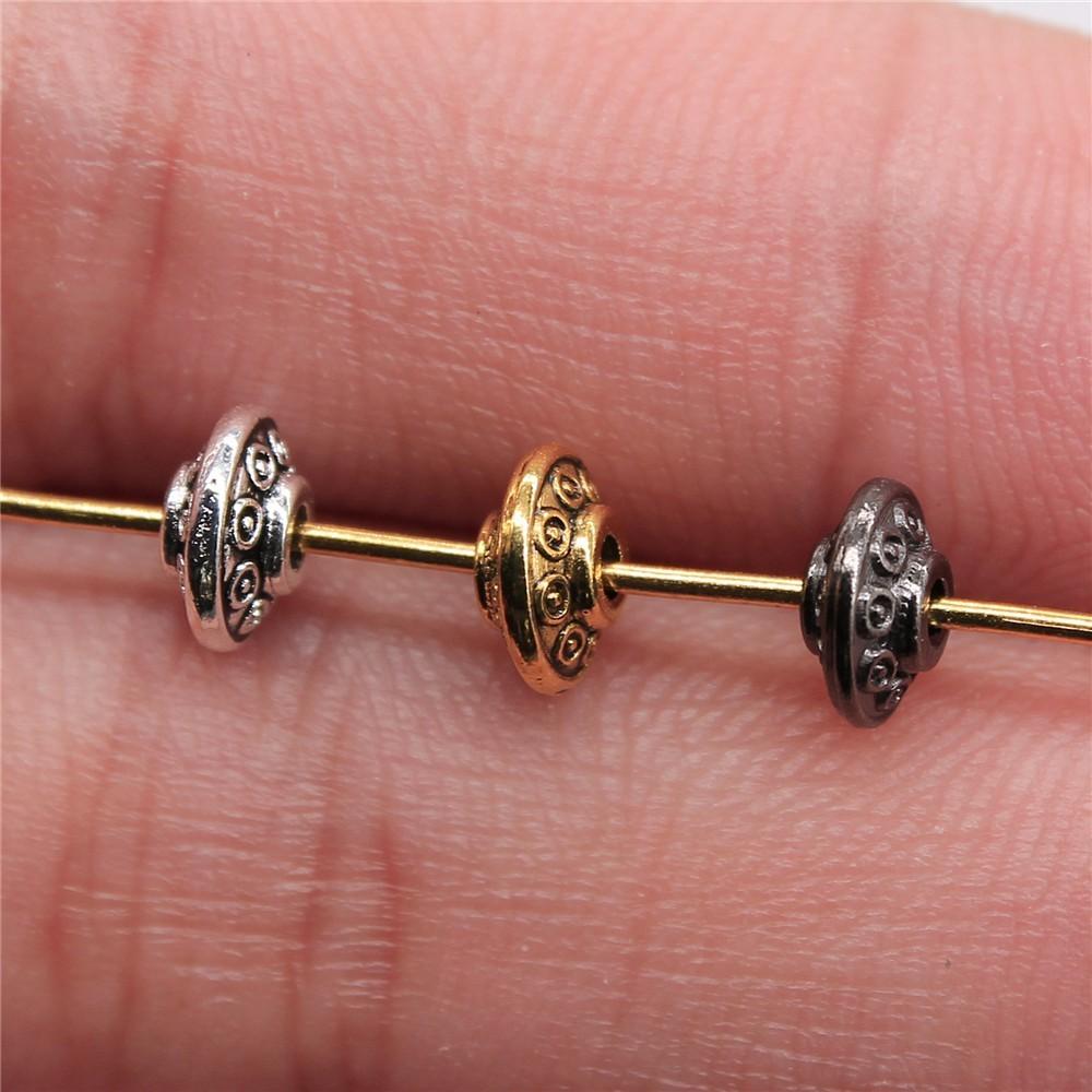Multi Color Flower Edge Spacer Beads Metal Charms For Jewelry Making Accessories