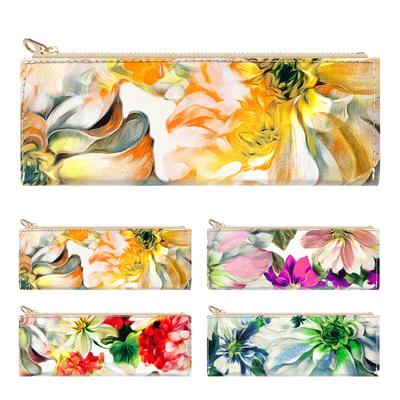 Pencil Pencil Genuine Pen Writing Made In Flower Pattern Yellow Case, Case, Leather, Leather, Holder, Stationery, Implements, Compact, Slim, Italy,