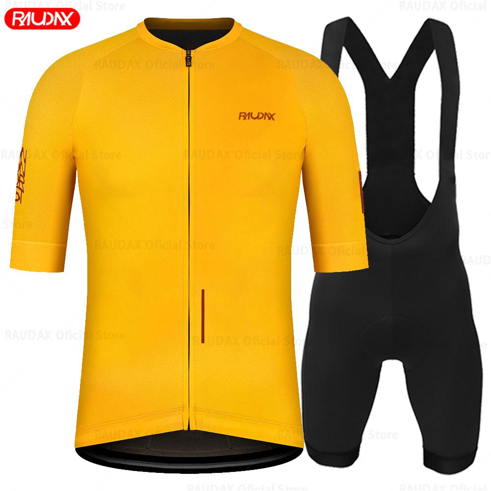 2026 Raudax UNISEX SPECTRA Short Sleeve Jersey Sets Ropa Ciclismo Hombre Summer Cycling Clothing Triathlon Bib Shorts Suit Bike Shirt
