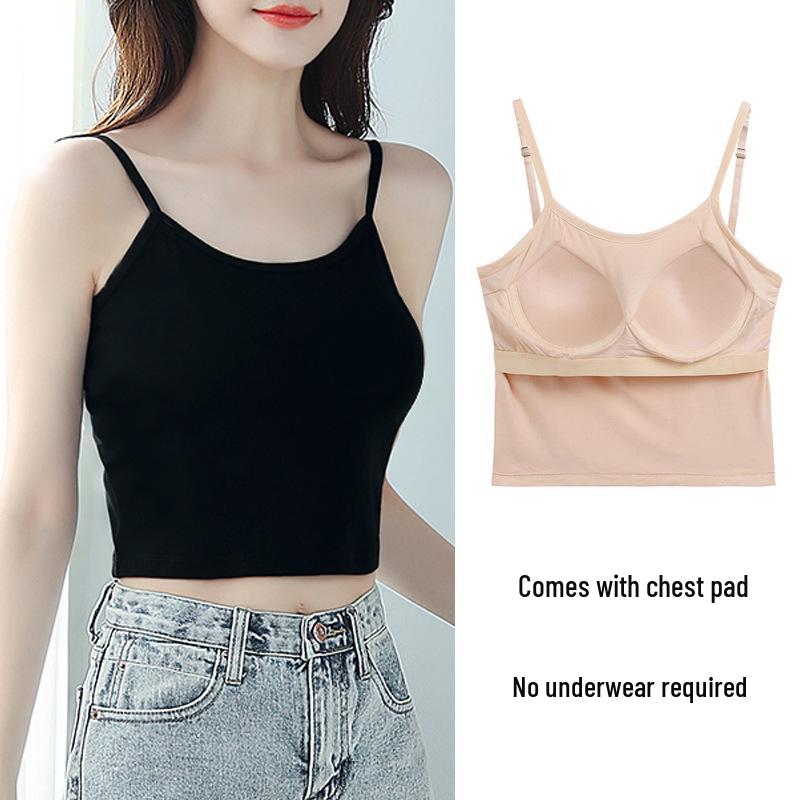 Women's Summer Slim-Fit Camisole with Built-in Bra