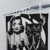 Vintage Retro Style Cat Lady Shower Curtain Classic Black White Print Bathroom Decor Perfect Gift For Women'S Day