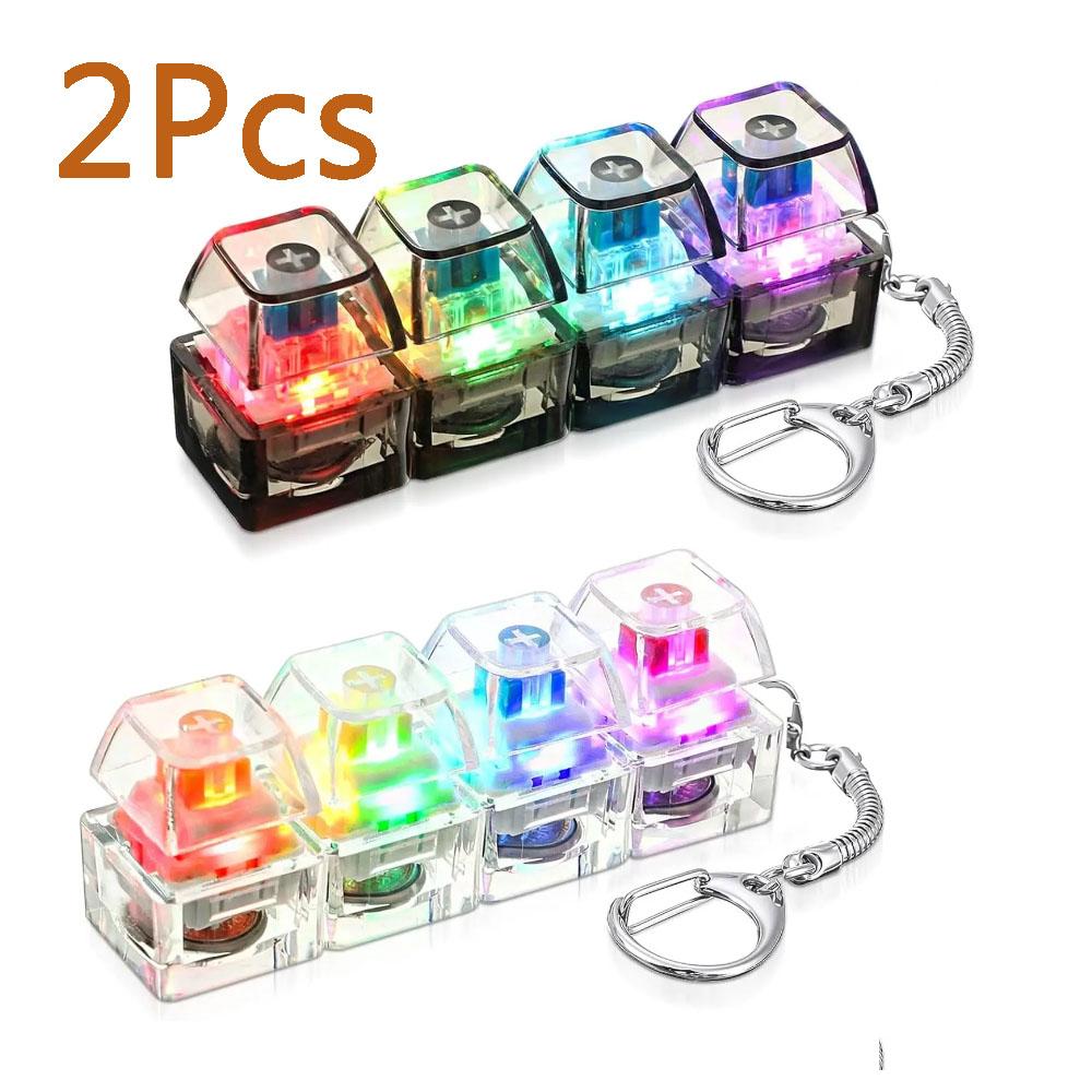 New Stress Anxiety Relief Keyboard Keychain Four Finger Button For Office Home Adults Kid Decompression Clicker Hot Gadget Gifts