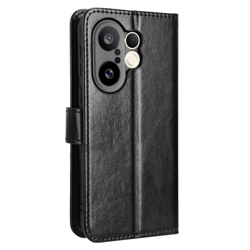 For Vivo X200 FE 5G/S30 Pro Mini 5G PU Leather Case with Strap Crazy Horse Texture Phone Wallet Cover