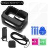 Silicone Case for GoPro Hero 12 11 10 9 Black Tempered Glass Screen Protector Protective Film Lens Cap Cover for Go Pro 11 Case