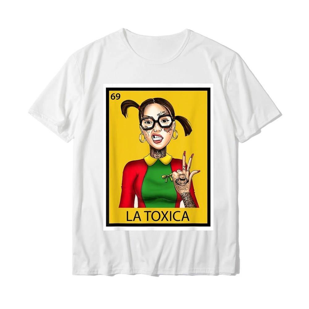 La Toxica Lotto Card Fun Tattoo Girl La Toxica Vintage Printed T-shirt Cotton Casual Unisex Sho