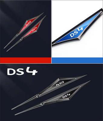 2 Stück Auto-Plakette Seiten Tür Kotflügel Aufkleber Für DS4 Logo Auto Universelles Kotflügel Emblem Metall Auto-Dekorationszubehör