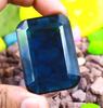 132.60 Carat Finest Quality Emerald Shape Blue Topaz London Lab Created Certified Gemstone SN390