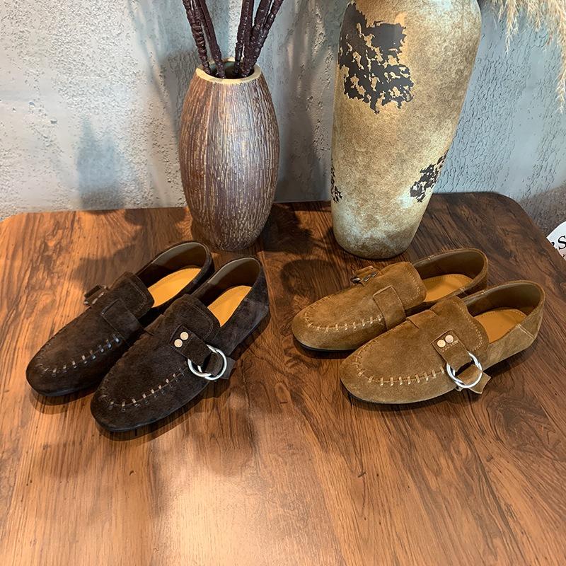 The first layer of sheepskin insoles is worn twice for women's autumn new high-end leather single shoes, not tired feet women's shoes