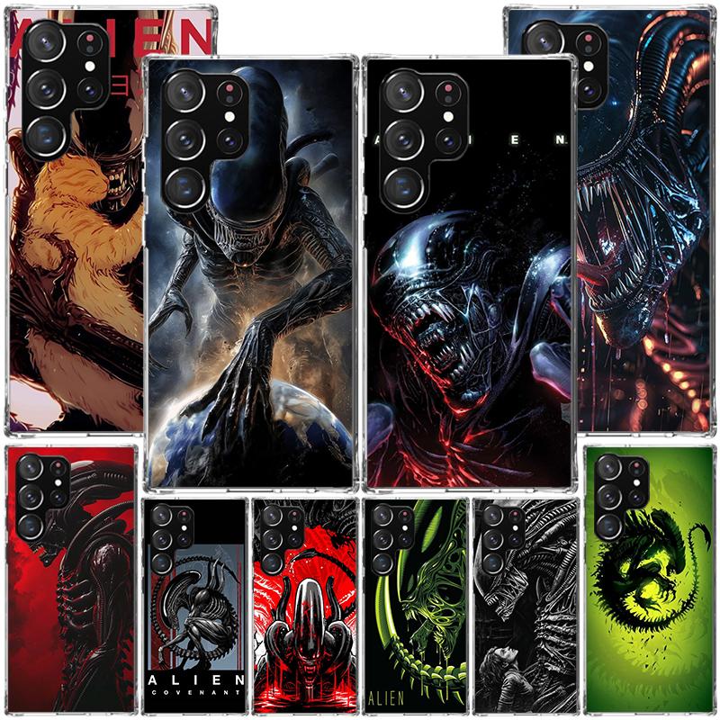 Cool A-Alien X-Xenomorph Phone Case For Samsung Galaxy S24 S25 Edge S26 Ultra S23 S22 S21 Plus S20 FE + Personalized Print Cover