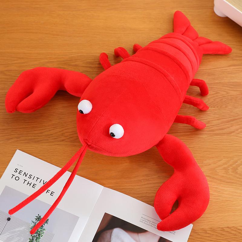 20-80CM Kawaii Cartone Animato Simulazione Anime Peluche Grande Aragosta Peluche Giocattolo Granchio Carino Peluche Cappello Aragosta Bambola Fatta a Mano