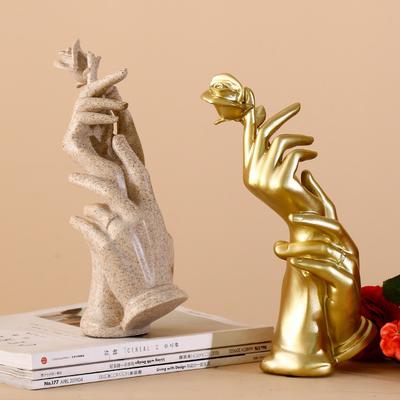 Złota Ręcznie Wykonana Statuetka Róży z Żywicy, Luksusowy Romantyczny Prezent na Walentynki, Rocznicę, Elegancki Wystrój Stołu Domowego dla Kobiet