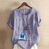 Women's Fashion Ghost Print Short Sleeve T-shirt Loose Cotton Shirt Casual Loose Summer Blouse Tops
