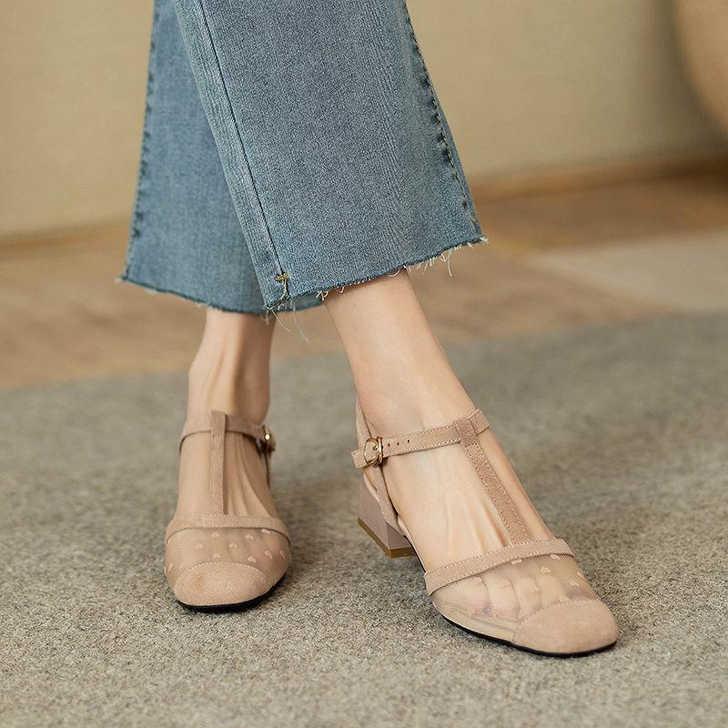 Modische Schnürsandalen für Damen Casual Klar Transparent Sommer 2025 Komfort Geschlossen Schwarz Damenschuhe mit Mittelhohen Absätzen