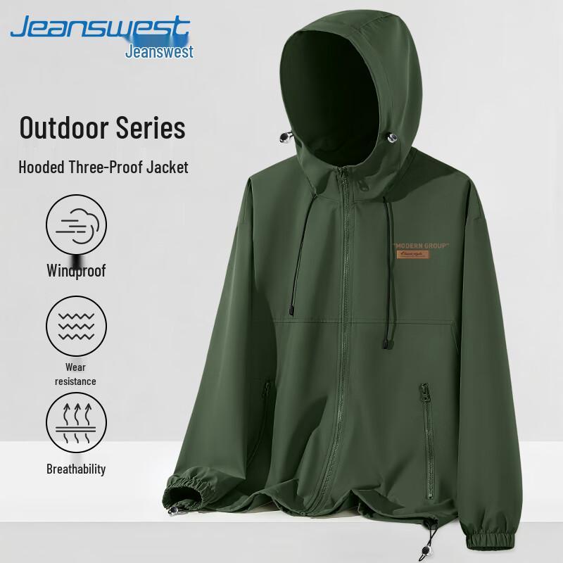 

Jeanswest Men s Windproof Hooded Casual Jacket 4XL