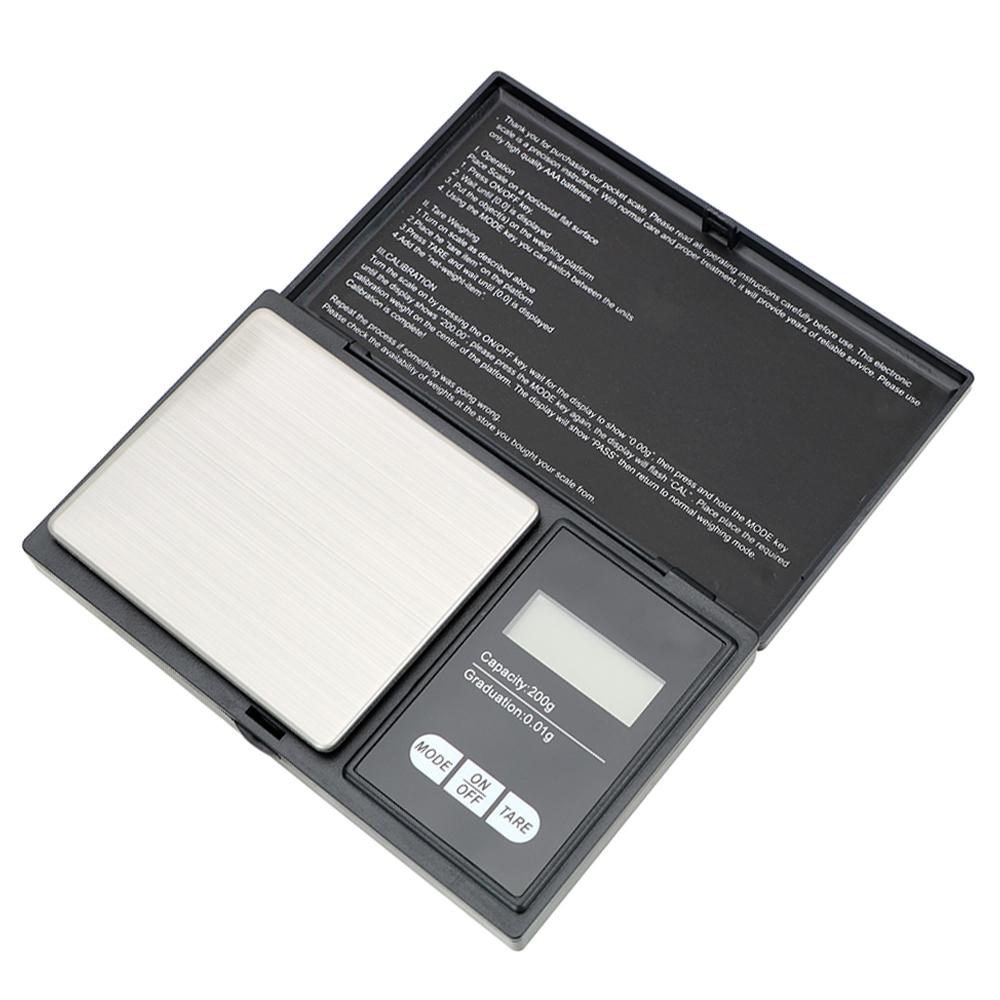 

200 г-0,01 г для ювелирных изделий, вес в граммах, для кухни, точные ЖК-мини-цифровые весы, высокая точность, подсветка, электрический карман, 1 шт. чёрный