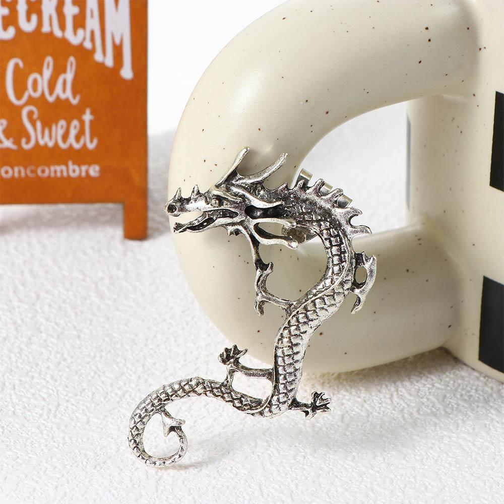 Retro Women Zinc Zinc Alloy Punk Fashion Jewelry Clip Earrings Left Ear Dragon Ear Clip