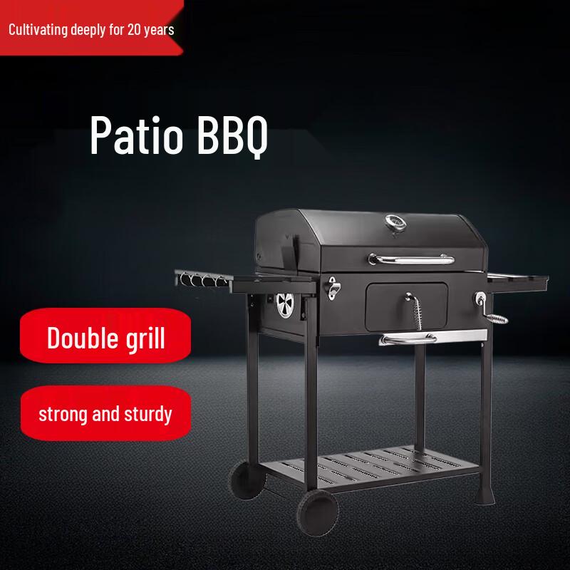 Beifu Коммерческий угольный гриль-барбекю из нержавеющей стали с коптильней