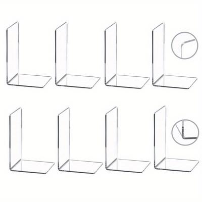 Transparent Acrylic Bookends: Modern L-Shaped Desk Bookends for Organizing Your Space