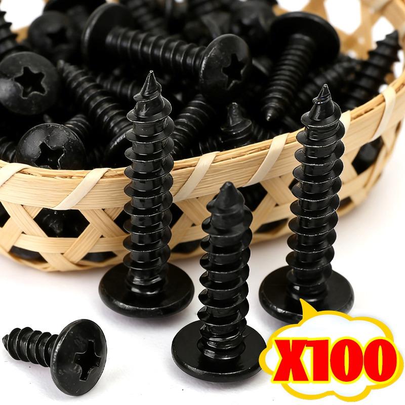 M2.3 M3.5 M4 M5 Phillips Truss Head Screw Carbon Steel Self Tapping Black Screws Woodworking Fasterner Hardware Accessories